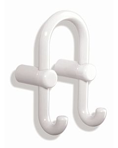 Hewi 801 Double coat hook 801.90.04098 signal white, hook to the front