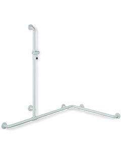 Hewi 801 Duschhandlauf 801.35.33055 1185/762 x 1250 mm, aquablau, mit Brausehalterstange