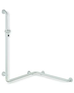 Hewi 801 shower handrail 801.35.22690 762 x 1250 mm, deep black, with shower holder bar, aluminum core