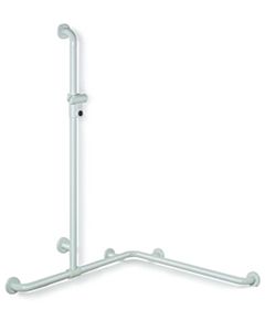 Hewi 801 shower handrail 801.35.31092 762/762 x 1100 mm, anthracite gray, with sliding shower holder bar