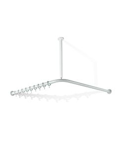 Hewi 801 curtain rod 801.34.12084 1500 x 1500 mm, 28 curtain rings, umber