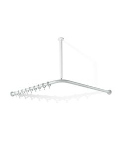 Hewi 801 Vorhangstange 801.34.9911095 1200 x 1200 mm, felsgrau, suizidhemmend, winklig