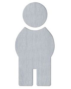 Hewi symbole homme 710XA.150. 2000 acier inoxydable mat, autocollant