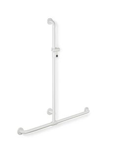 Hewi 801 active + main courante de douche 801.35D46098 blanc de sécurité, 1184 x 1250 mm, avec barre de support de douche, antimicrobien