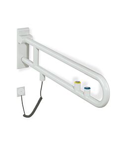 Hewi 801 E-support arm 801.50.71098 850 mm, signal white, flush / function button, yellow ring
