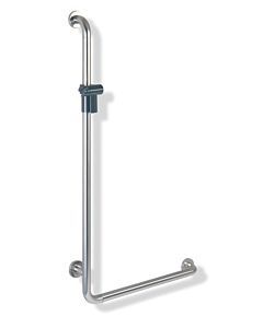 Hewi 805 Winkelgriff 805.33.220R99 Länge 1250 mm, Brausehalter reinweiß, Ausführung rechts, Edelstahl gebürstet