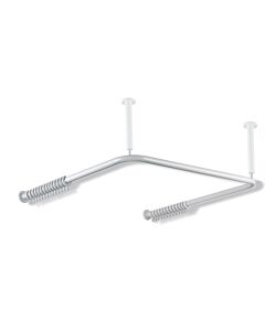 Hewi 801 Vorhangstange 801.34.30050 1000 x 1000 mm, 28 Vorhangringe, stahlblau, für Duschwanne