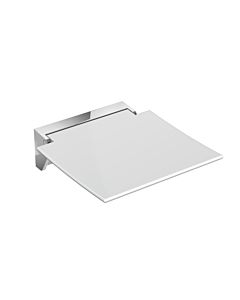 Hewi 350 siège rabattable 950.51.4059098350 x 373 x 107 mm, surface d&#39;assise blanc de sécurité, mobile, chromé