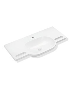 Hewi Mineralguss-Waschtisch 950.11.201 85 x 41,5 cm, mit Hahnloch, ohne Überlauf, weiß