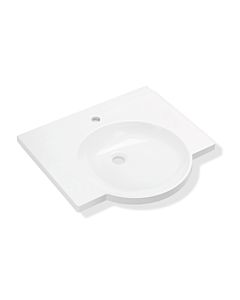 Hewi vasque en fonte minérale 950.11.121 60 x 55 cm, avec trou pour robinetterie, sans trop-plein, blanc