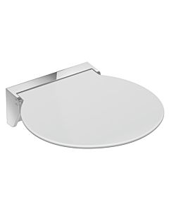 Hewi R380 folding seat 950.51.4259098 380 x 405 x 107 mm, seat surface signal white, mobile, chrome-plated