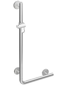 Hewi poignée coudée au toucher chaud 950.33.22051 plastique aspect chrome, blanc de sécurité, 1250 x 600 mm