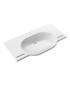 Hewi Mineralguss-Waschtisch 950.11.401 100 x 55 cm, mit Hahnloch, ohne Überlauf, weiß