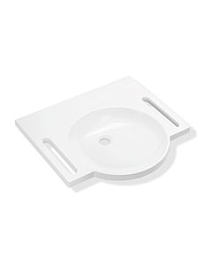 Hewi vasque en fonte minérale 950.11.100 60 x 55 cm, sans trou pour robinet ni trop-plein, blanc