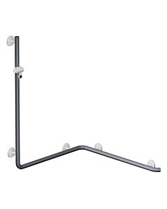 Hewi System 800 K shower handrail 950.35.21S9192 special length, shower holder, supports and rosettes signal white, anthracite grey