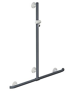 Hewi System 800 K handrail 950.35.4509133 1250 x 812 mm, rubinrot , with sliding shower holder bar