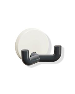 Hewi System 800 K double crochet 800.90.0409992 capuchon rosace blanc pur, gris anthracite, 43,5 mm