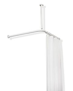 Hewi 801 curtain rod 801.34.146233 900 x 900 mm, 18 curtain rings, rubinrot , with ceiling suspension and shower curtain