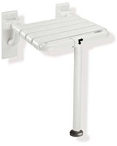 Hewi 801 siège rabattable 801.51.203S84 345 x 408 mm, terre d&#39;ombre, avec support au sol, tampon marron