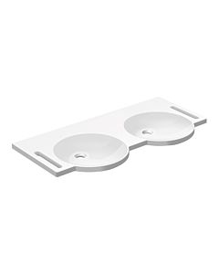 Hewi double vasque en fonte minérale 950.11.110 110 x 55 cm, sans trou pour robinet ni trop-plein, blanc