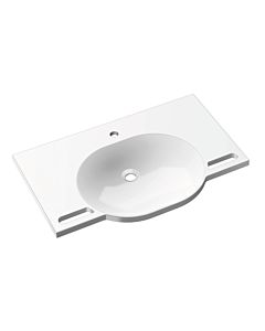 Hewi vasque en fonte minérale 950.11.601 85 x 55 cm, avec trou pour robinetterie, sans trop-plein, blanc