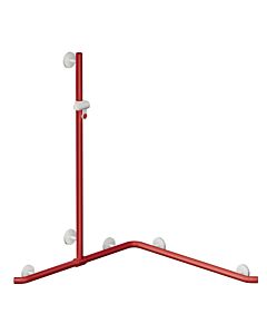 Hewi System 800 K Duschhandlauf 950.35.3109933 1100mm, Brausehalter, Stützen und Rosetten reinweiß, rubinrot