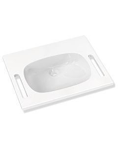 Hewi M40 vasque en fonte minérale M40.11.500 65x55cm, blanc , sans trou pour robinet ni trop-plein