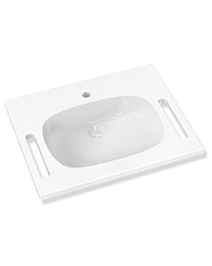 Hewi M40 lavabo en fonte minérale M40.11.501 65x55cm, blanc , avec trou pour robinetterie, sans trop-plein