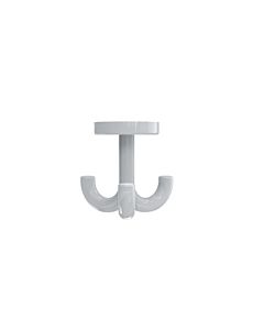 Hewi 477 crochet 477.90.05197 triple, rotatif, jusqu&#39;à 15 mm d&#39;épaisseur, gris clair