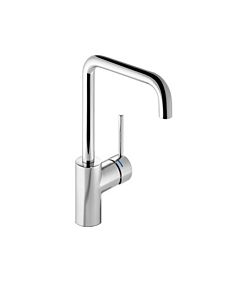 Hewi AQ basin mixer AQ1.12M10440 chrome-plated, round tube, projection 187 mm