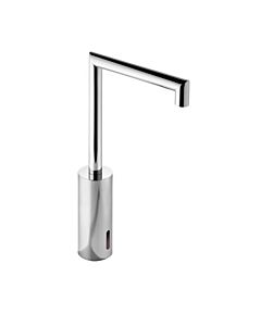 Hewi Sensoric infrared basin mixer AQ1.12S23040 round tube with miter, mains operation, chrome-plated