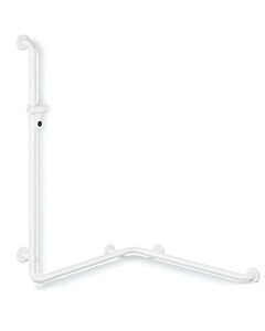 Hewi 801 main courante de douche 801.35.22090 762 x 1250 mm, noir profond, avec barre de support de douche
