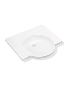 Hewi vasque en fonte minérale 950.11.120 60 x 55 cm, sans trou pour robinet ni trop-plein, blanc