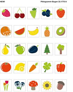 Hewi pictogrammes 33.1770A Série Food &amp; Drink, non auto-adhésive, multicolore