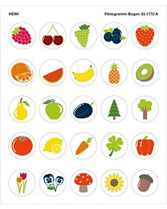 Hewi pictogrammes 33.1772A Série Food &amp; Drink, autocollant, d = 40mm