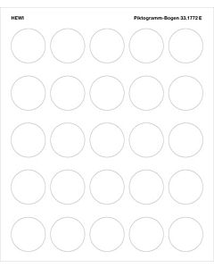 Hewi pictograms 33.1772E blank version, white, self-adhesive, d = 40mm