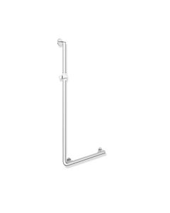 Hewi System 900 Winkelgriff mit Brausehalter 900.33.200XA98 1250 x 450 mm, Brausehalter signalweiß, Ausführung rechts