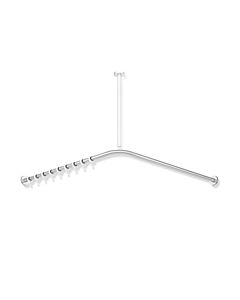 Hewi System 900 Vorhangstange 900.34.104XA 1487 x 1487 mm, 28 Vorhangringe, Edelstahl matt geschliffen