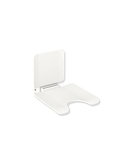 Hewi Siège suspendu système 900 900.51.11060AS 450 x 443 x 637 mm, découpe pubienne, acier inoxydable blanc mat, plastique blanc mat