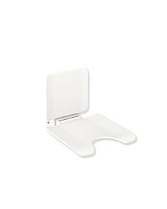 Hewi Siège suspendu système 900 900.51.11060AS 450 x 443 x 637 mm, découpe pubienne, acier inoxydable blanc mat, plastique blanc mat