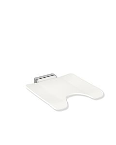 Hewi System 900 folding seat 900.51.204XA98 450 x 112 x 525 mm, polished stainless steel, polyamide signal white, with hygienic cutout