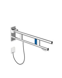 Hewi System 900 hinged support rail 900.50.12940 projection 900 mm, chrome-plated stainless steel, left