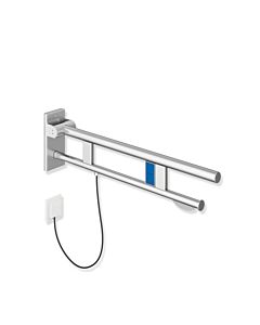 Hewi System 900 hinged support rail 900.50.128XA projection 850 mm, satin stainless steel, left