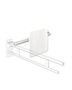 Hewi System 900 backrest 900.51.908XA98 Polished stainless steel, polyamide signal white, left