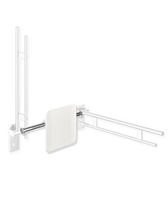 Hewi System 900 back support 900.51.9064098 Chrome-plated stainless steel, polyamide signal white