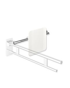 Hewi System 900 back support 900.51.9084098 Chrome-plated stainless steel, polyamide signal white, left