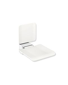 Hewi System 900 hanging seat 900.51.2034098 450 x 650 mm, chrome-plated stainless steel, polyamide signal white