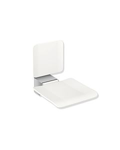 Hewi System 900 hanging seat 900.51.203XA98 450 x 650 mm, polished stainless steel, polyamide signal white
