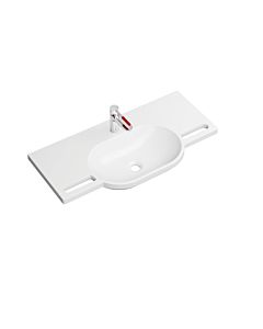 Hewi mineral washbasin set 950.19.00855 with washbasin fitting, aqua blue, with tap hole, without overflow, white