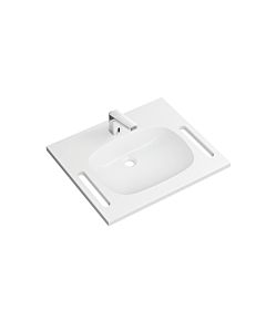 Hewi M40 set de lavabo en fonte minérale 950.19.034 65x55cm, blanc , avec électronique mitigeur lavabo AQ1.12S21040